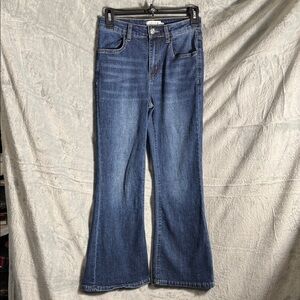 Molly Bracken Blue Flare Jeans women’s size 27 flare 7/8 length medium‎ wash